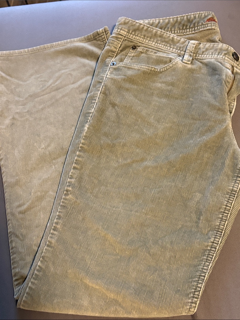 Green Corduroy Pants - Classic Straight Fit size 8 inseam 32in - Picture 2 of 4